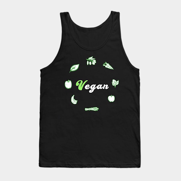 Vegan design with vegetables and fruits Tank Top by qrotero